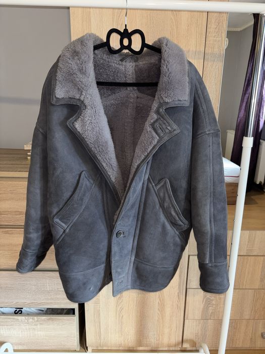 Cojoc shearling vintage xxl geaca barbati blana naturala oaie piele