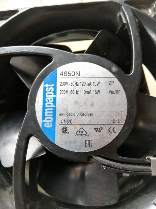 Ventilator axial 230 V/AC, 160 m³/h, 119 x 119 x 38 mm ebmpapst 4650N