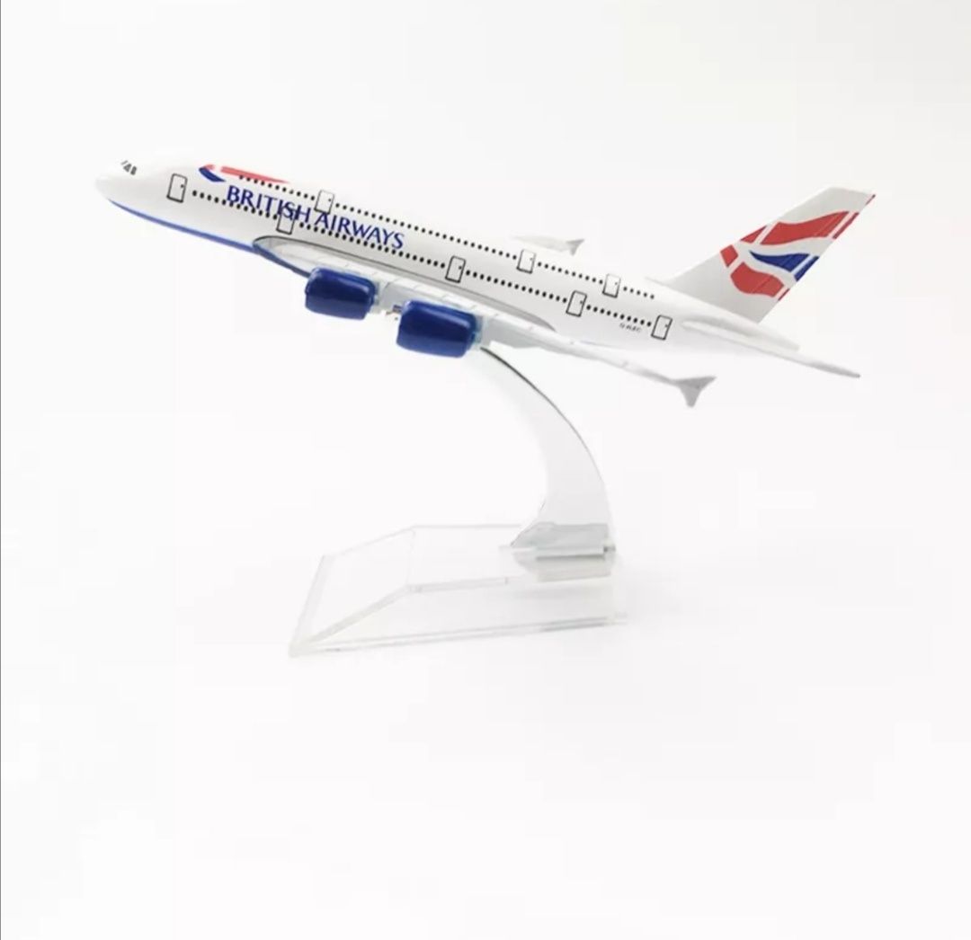 Macheta avion British Airways A380 / metal / 16 cm / cadou