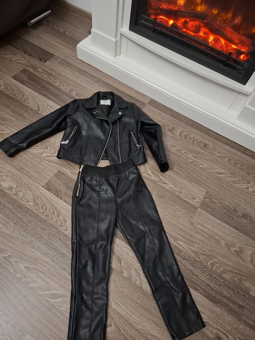 Geaca de piele Primark și pantaloni River Island mar.6/7ani