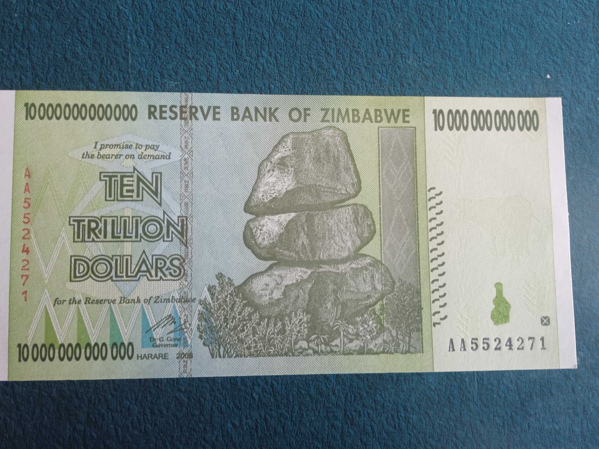 10 trillion Zimbabwe dollars, 2008 хиперинфлация Зимбабве долари