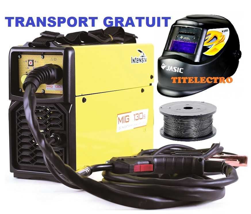 PROMOTIE Aparat sudura fara gaz MIG 130s + sarma flux + masca automata