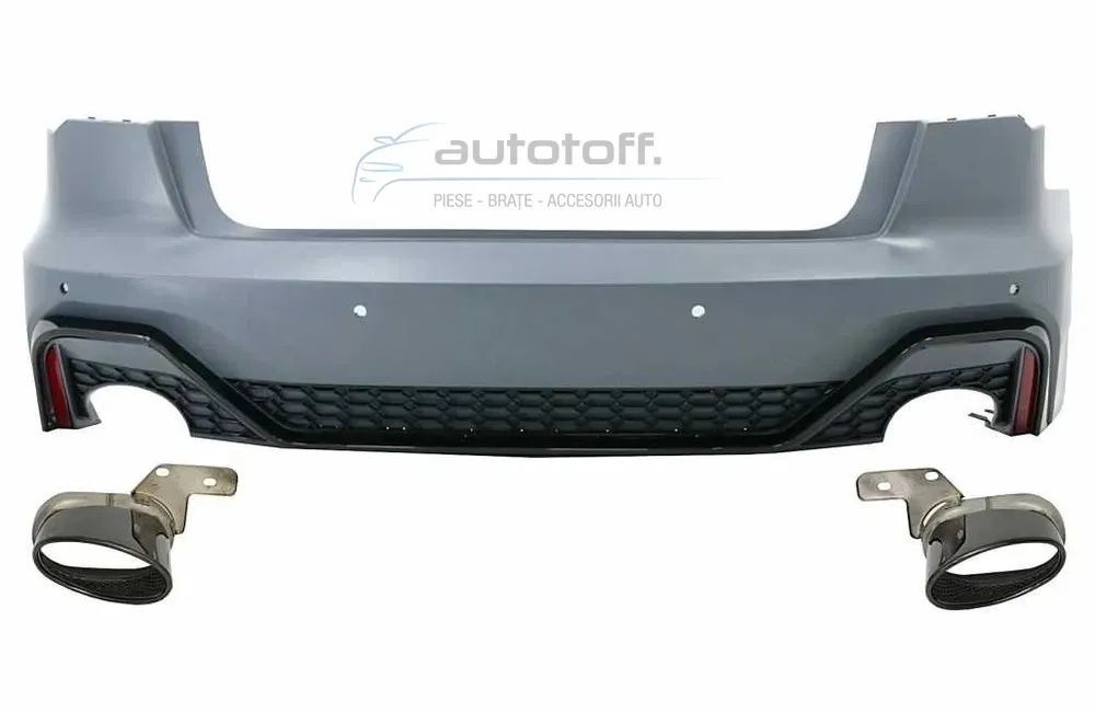 Bara Spate cu ornamente evacuare compatibil cu Audi A6 C8 4K Sedan (2018-Up) RS Design