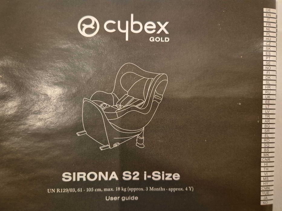 Scaun SH auto cu isofix Cybex Gold SIRONA S2 I-SIZE Soho Grey 0-18 kg