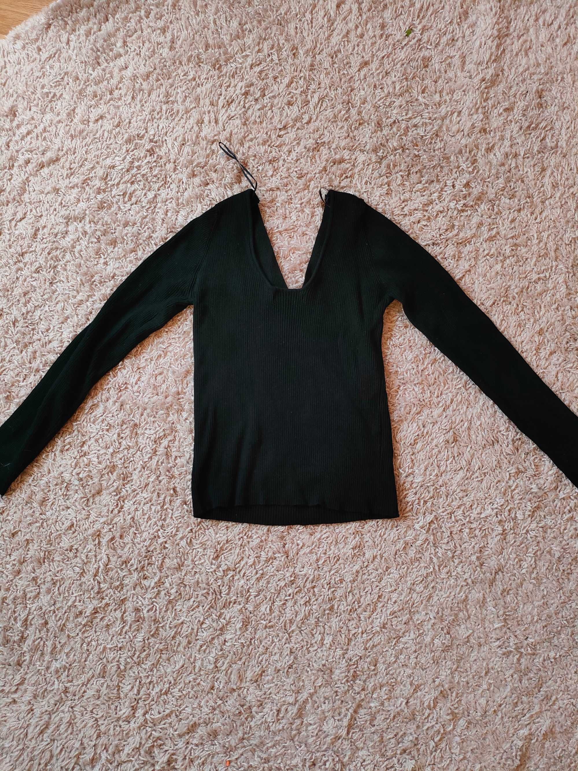 Рипсен пуловер MANGO с изрязан гръб, размер XL - Нов, без етикет