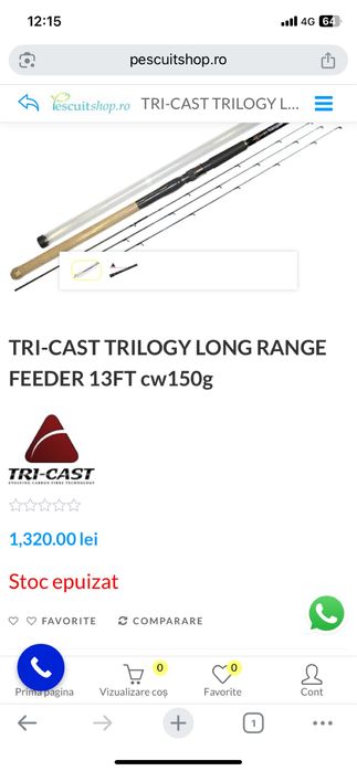 Schimb lanseta feeder Tri Cast Triloggy 3.9 150g