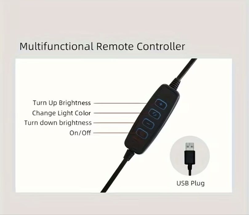 LED ринг лампа 26 см с триножник и държач за телефон