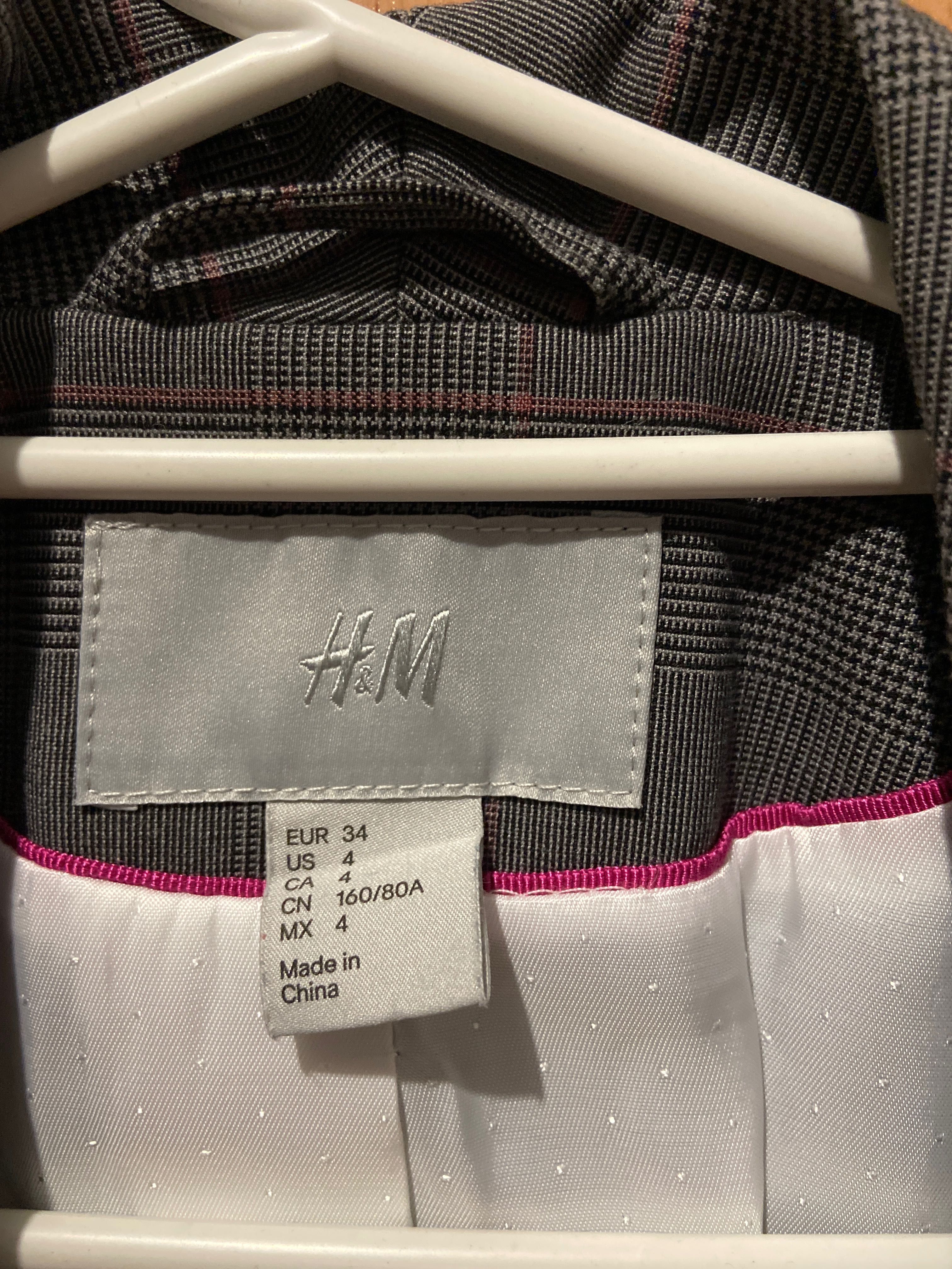 Сиво елегантно сако H&M, размер XS
