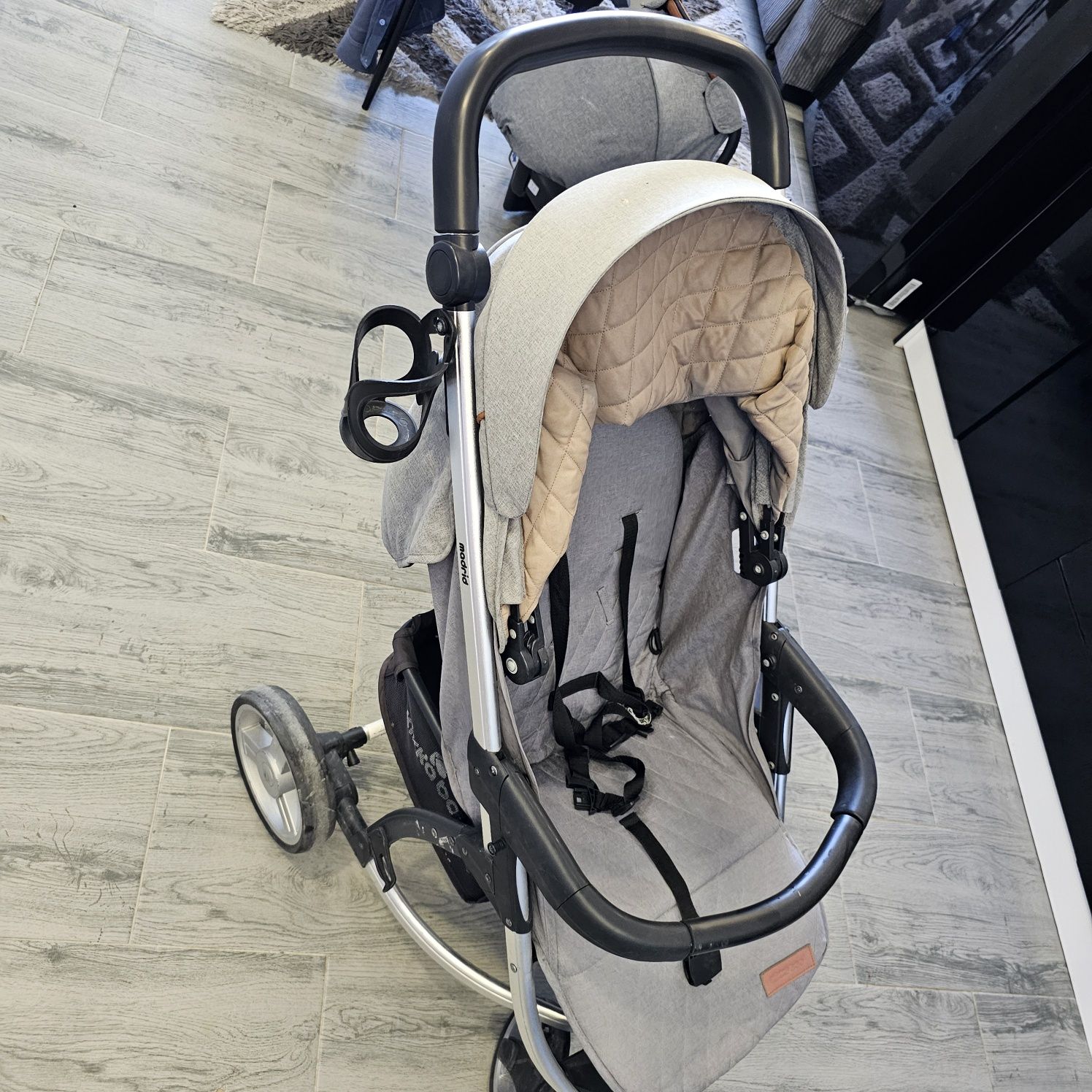 Комбинирана количка kikkaboo madrid 3B1 grey melange