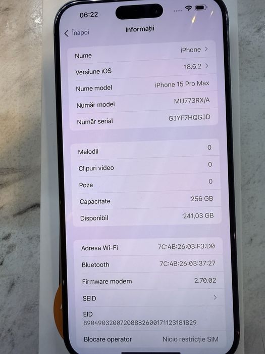 iPhone 15 Pro Max 256 gb negru