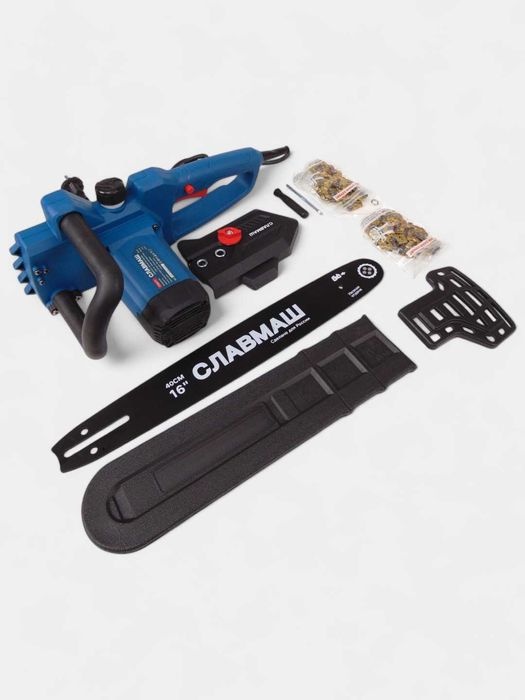 Электрическая цепная пила СЛАВМАШ 2200Вт, 5200 об/мин, 59звеньев