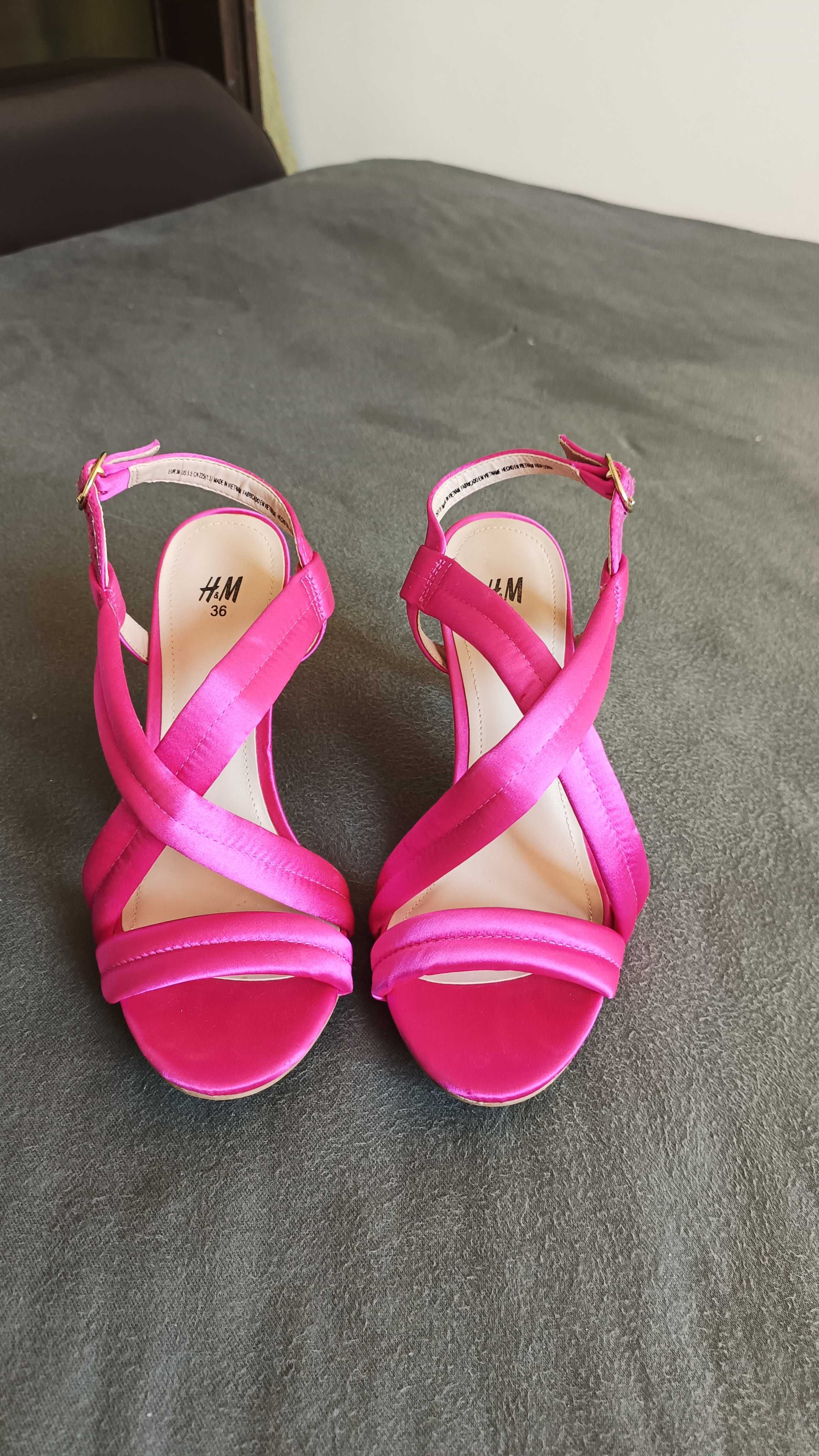 Sandale satin fuchsia H&M