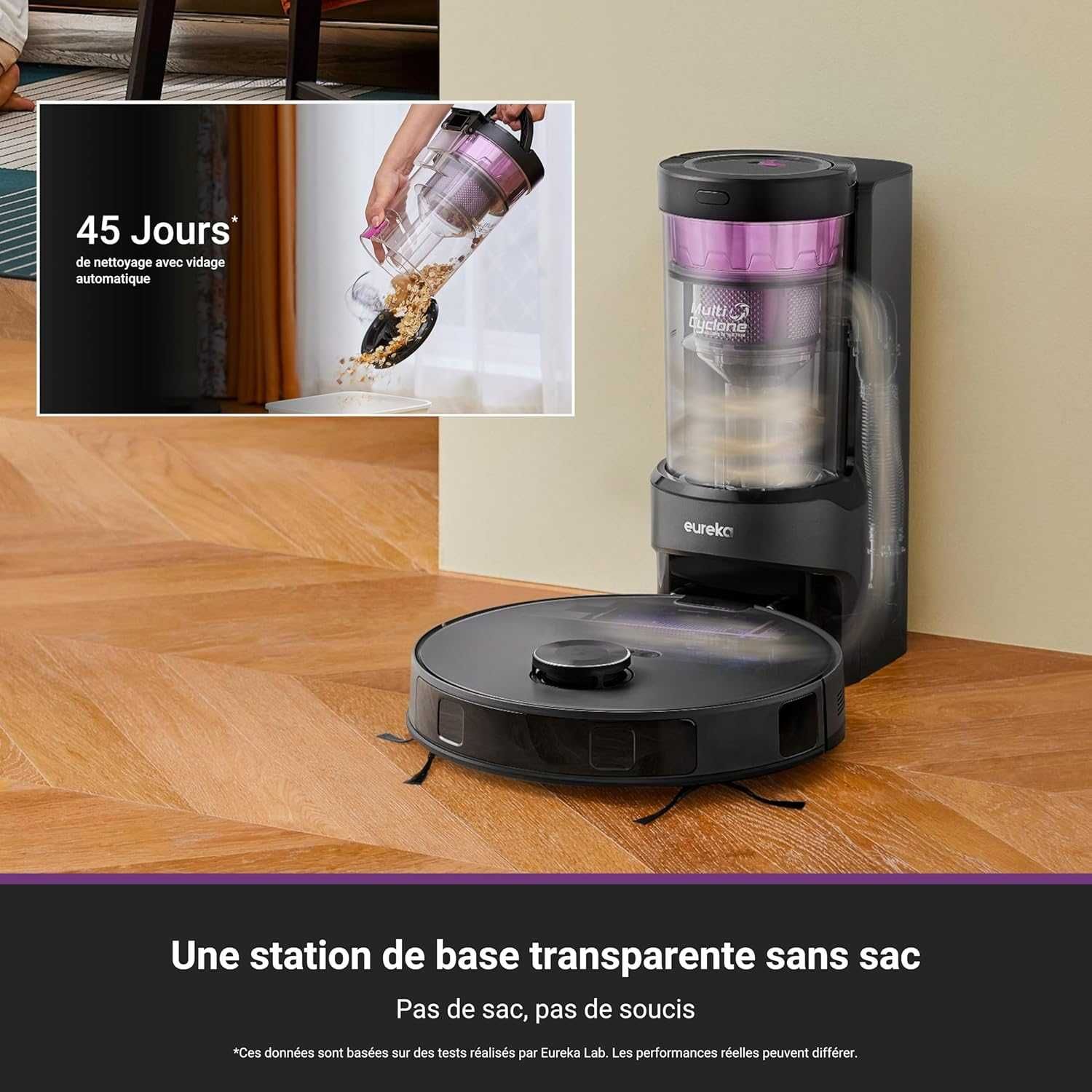 Прахосмукачка робот Eureka E20 Plus AI 3D DuoDetect 8000Pa