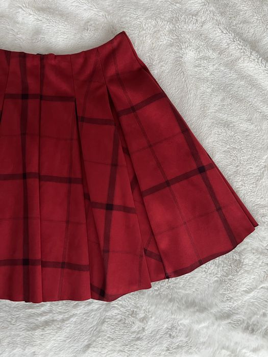 Fustă Pliata din Piele Ecologica Intoarsa