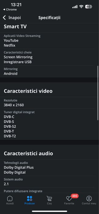 Smart tv Sharp 139cm