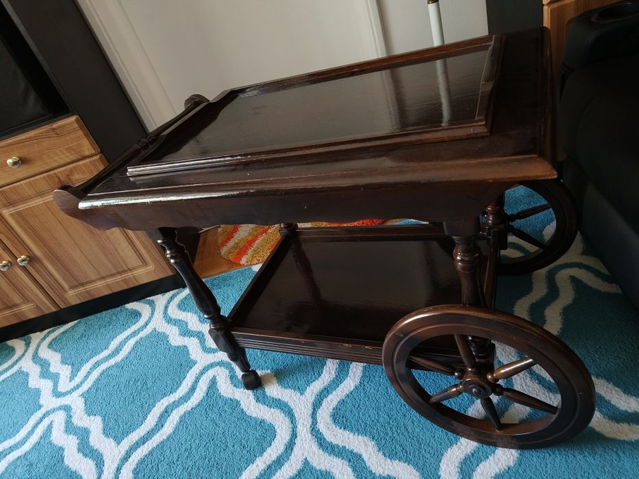 masuta, lemn, gheridon, retro, vintage, servire, masa, roti