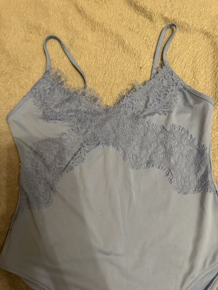 Body blue Zara cu dantela superb 38 M