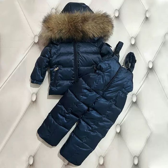 Детский пуховик, гусиный пух, мех енот