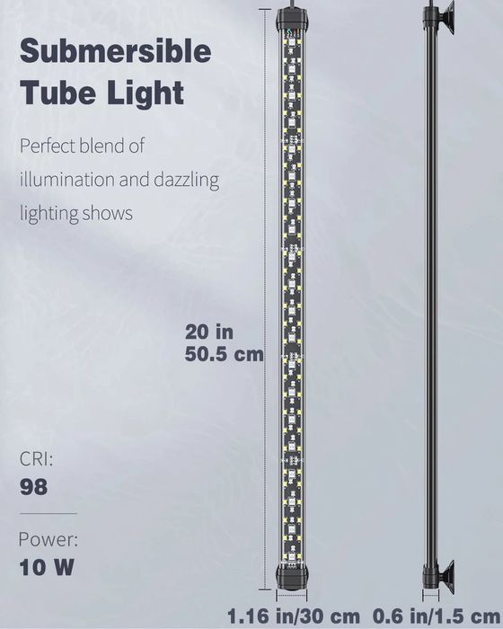 LED светлина/лампа  за аквариум 24/7 с пълен спектър