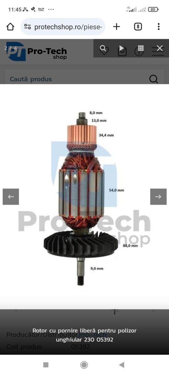 Vând Rotor Bosch pt polizor unghiular 230