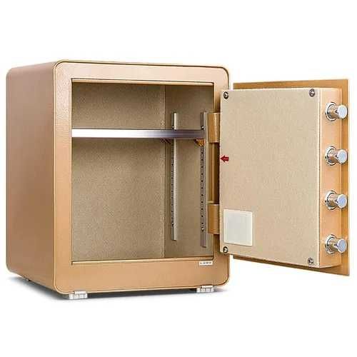 Сейф Deli 4083, 460х380х320, Золотой 21,5 кг