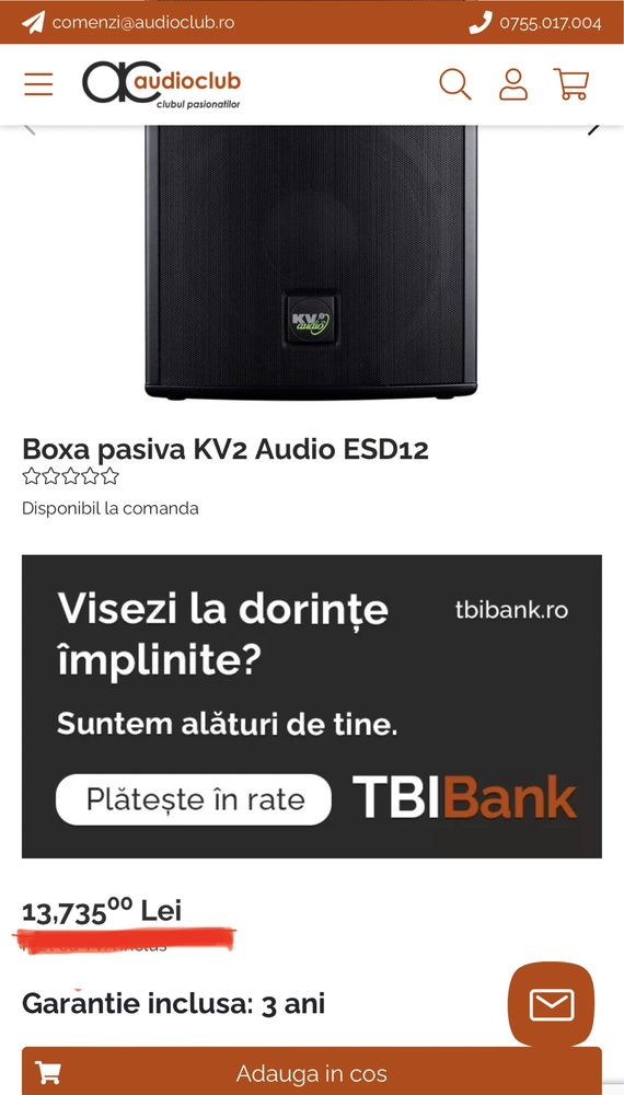 Boxe KV2 Audio ESD 12  500W RMS
