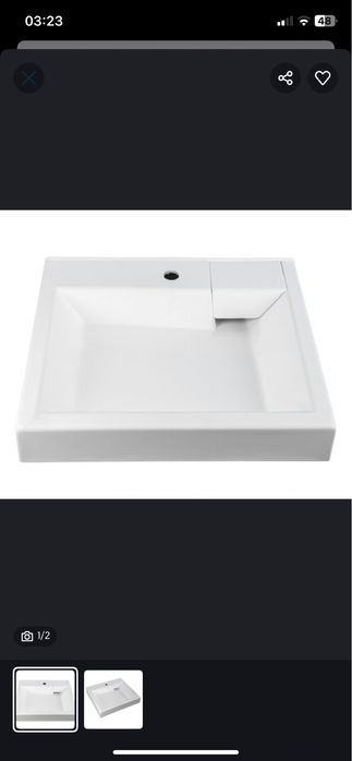 Раковина над стиральной машиной 60 акрил