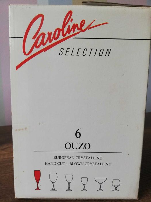 Кристални чаши за шампанско с позлата НОВИ ретро рисуван кристал