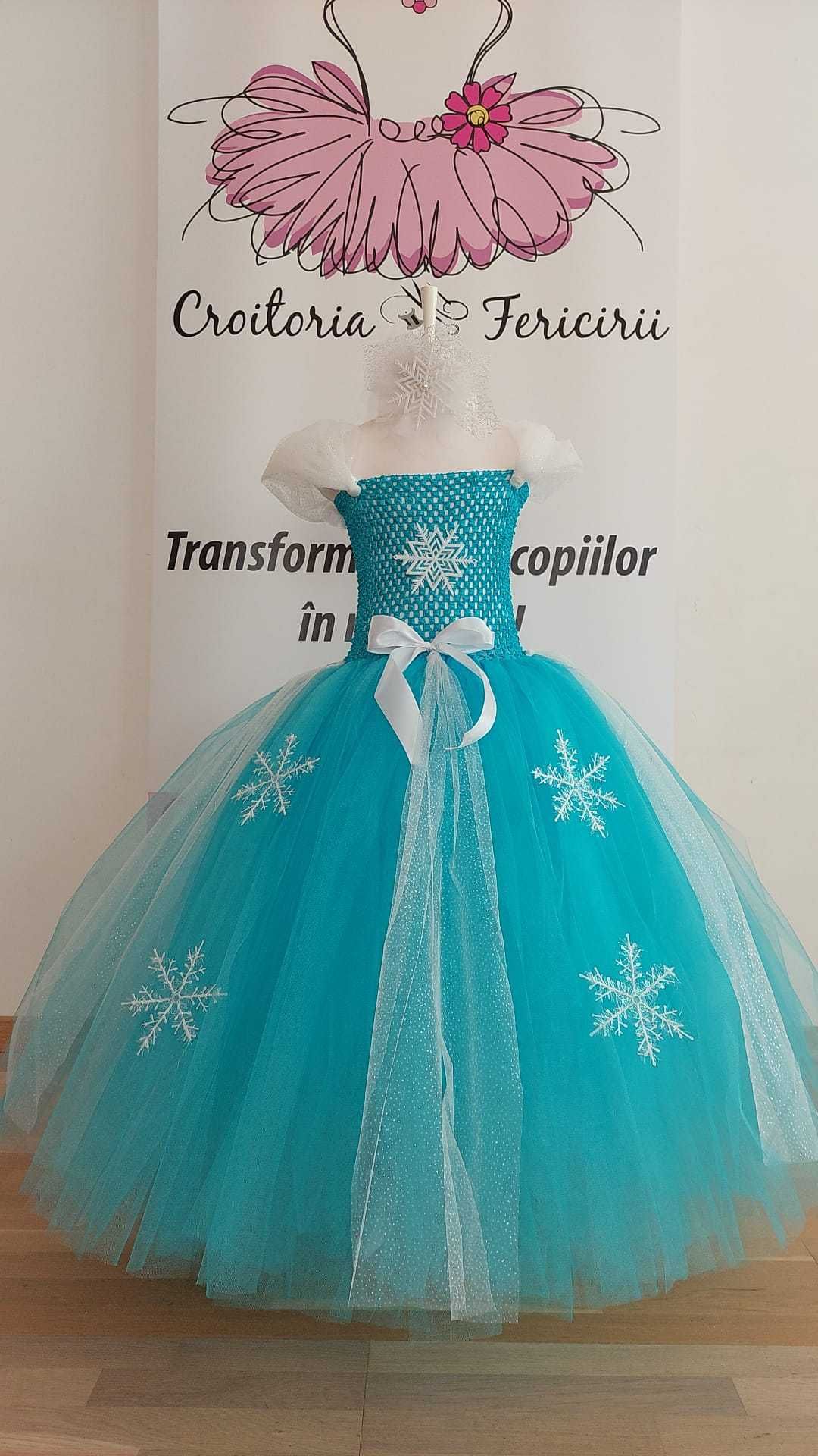 Rochita TUTU Printesa Elsa Frozen Fulg de Nea Craiasa Iernii serbare