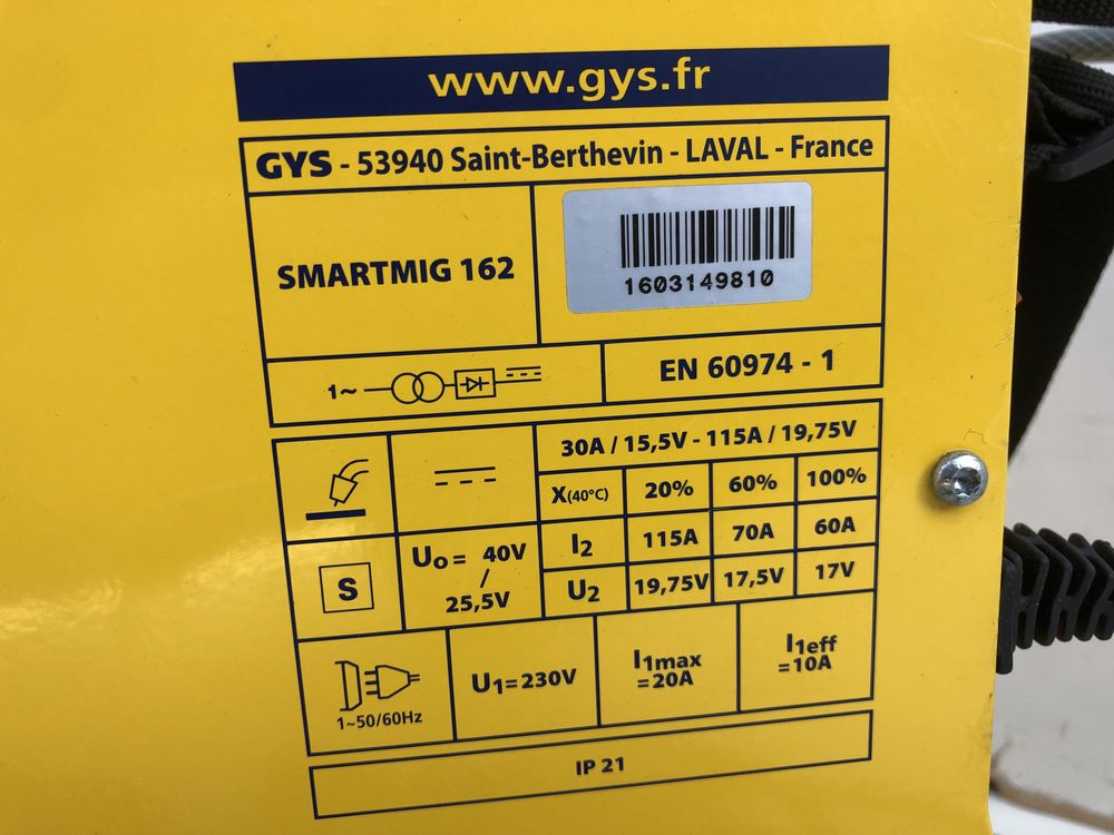 Aparat de sudat GYS Mig Mag Smartmig 162