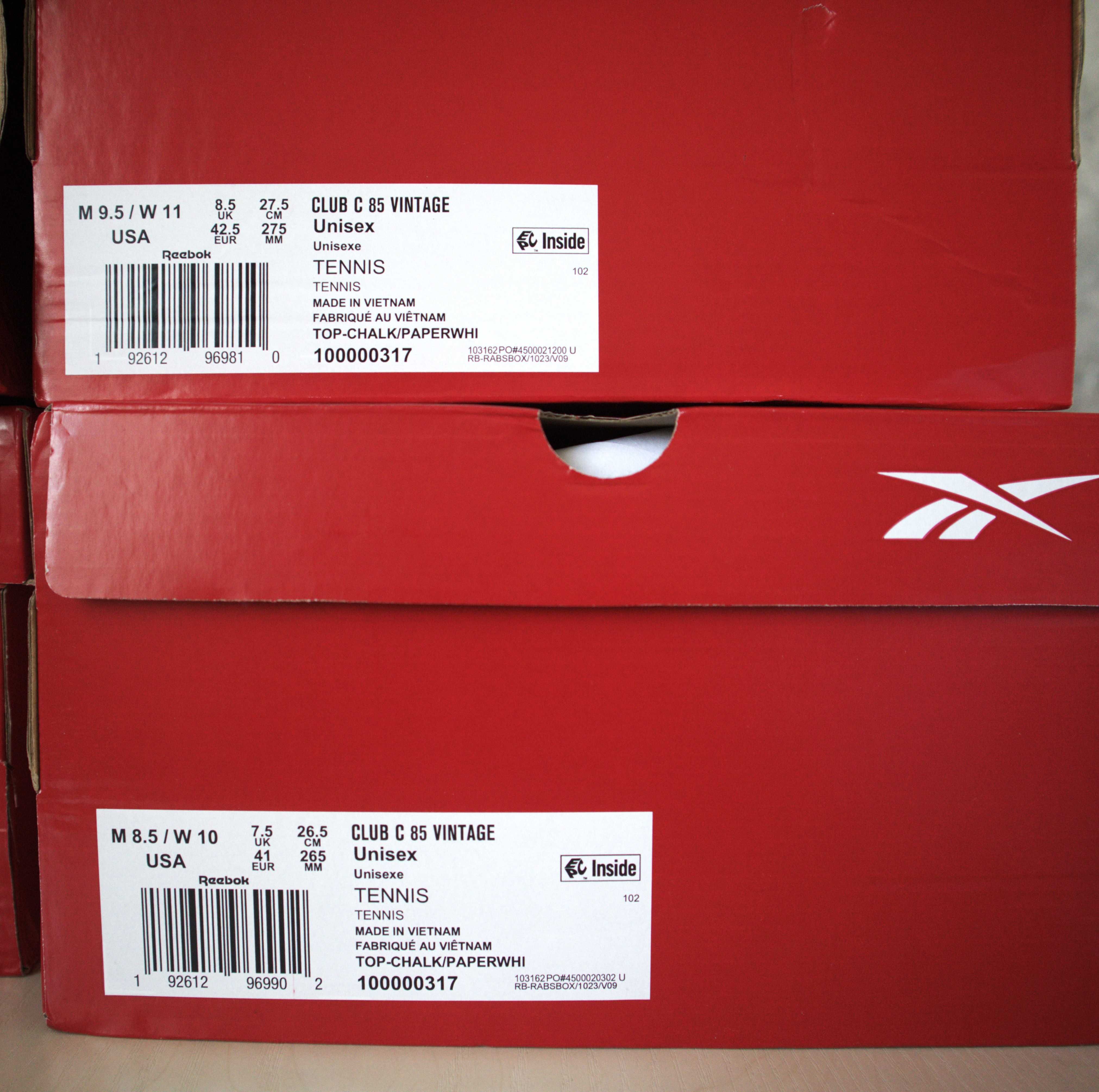 Мужские кроссовки Reebok Club C 85 оригинал, new US 8.5 US 9.5