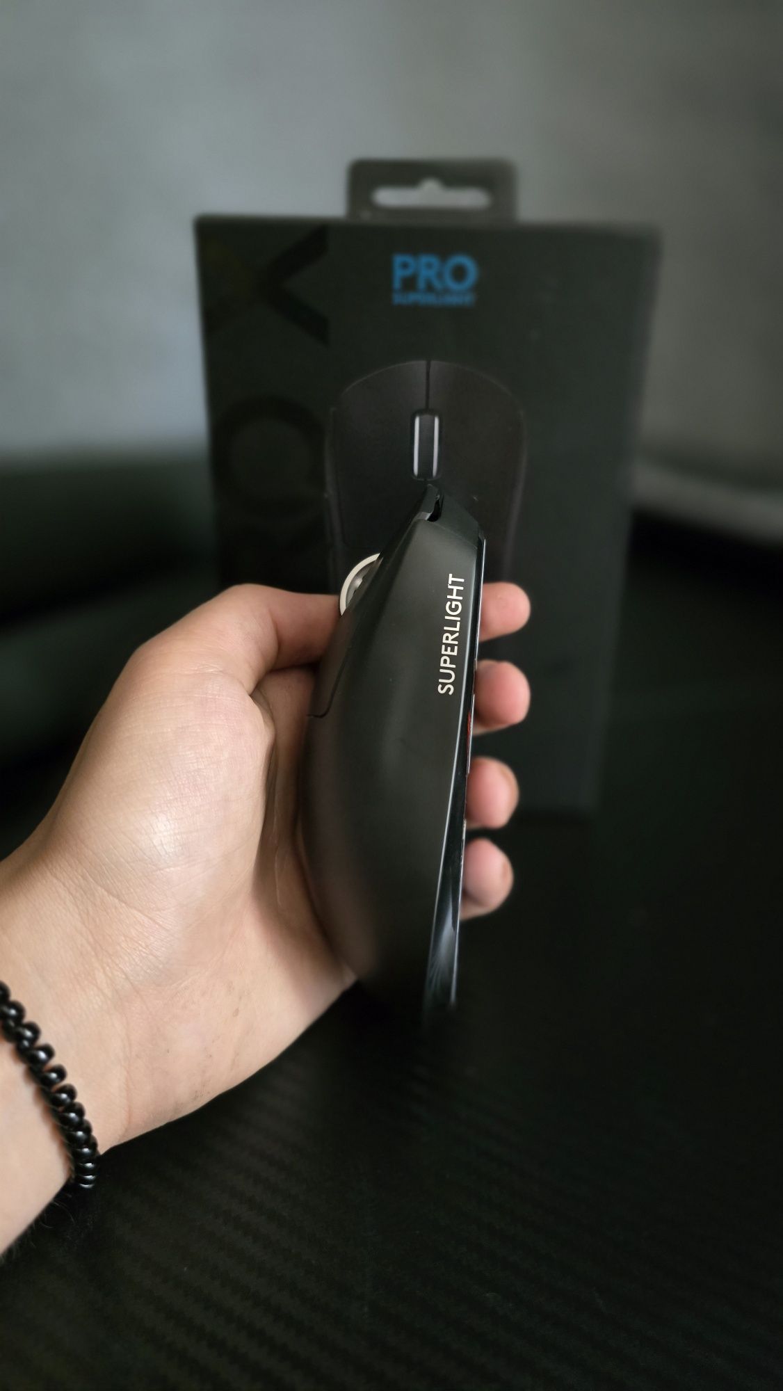 Гейминг мишка Logitech - PRO X SUPERLIGHT, оптична, безжична, черна