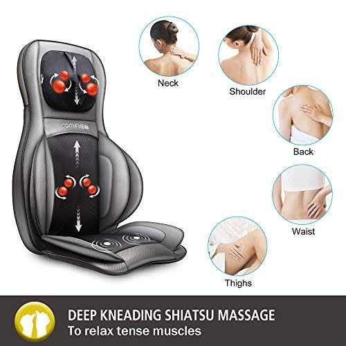 COMFIER - Husa de masaj Shiatsu pentru spate si gat, cu perne laterale