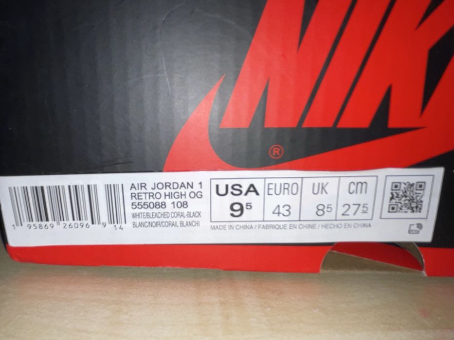 Nike Air Jordan 1 Retro High OG 43н. 27.5 см