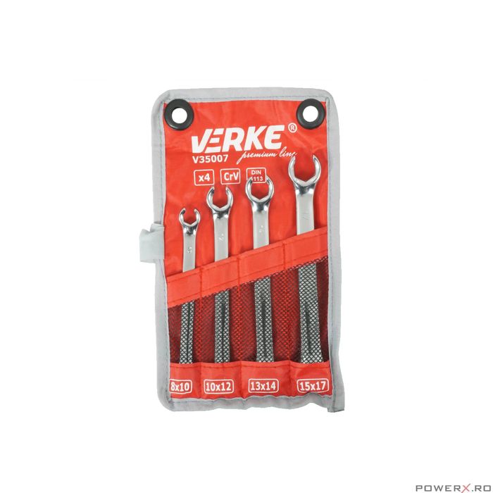 Set 4 chei inelare semideschise, pentru conducte, Premium Line, 8-17