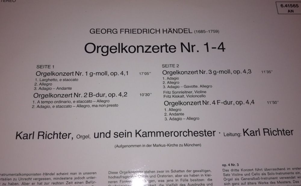 Vinil/vinyl/LP - HANDEL - Saul, Solomon, Jephta, OrgelKonzert/Richter