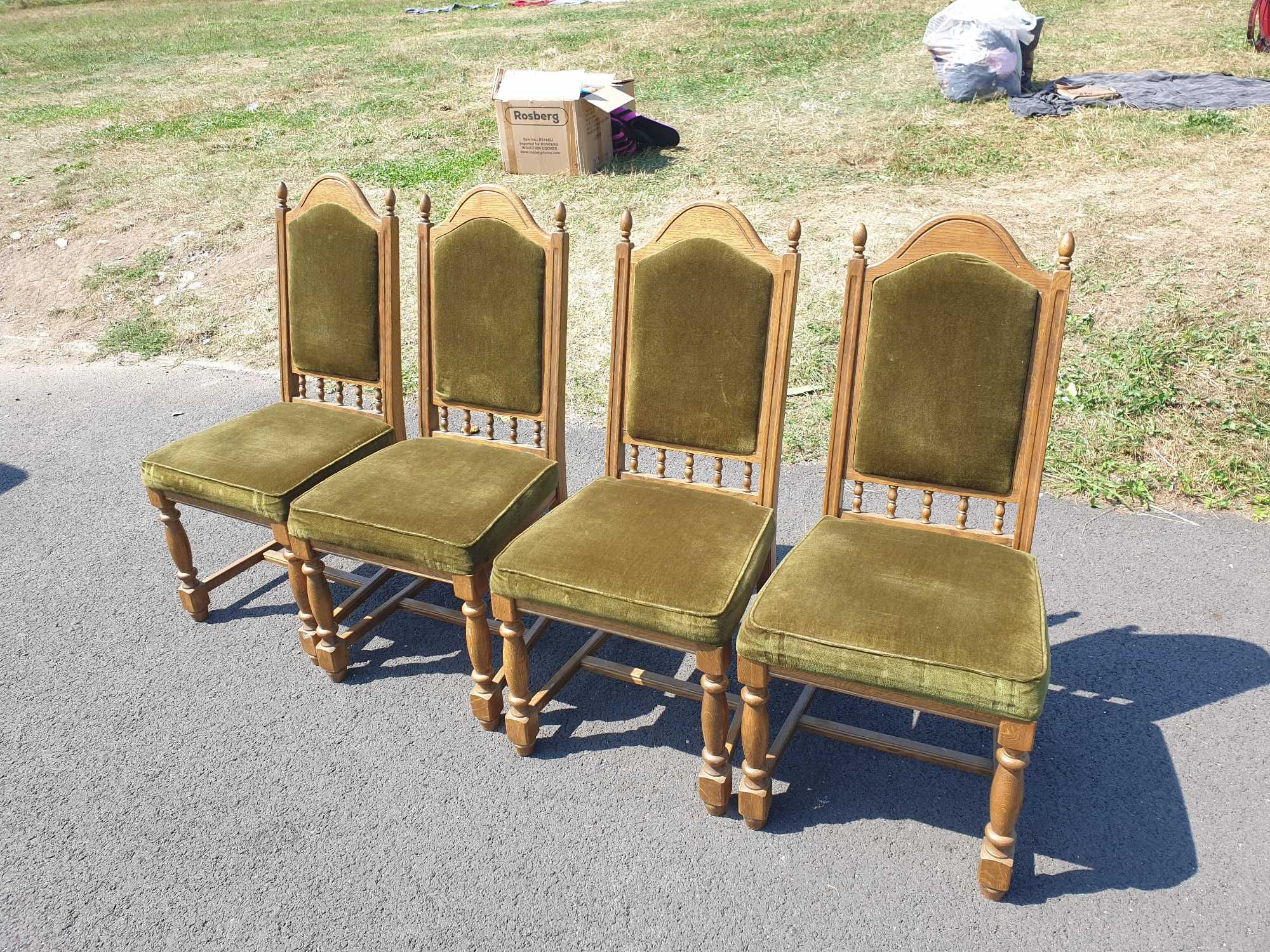 Set patru scaune lemn masiv scluptat-stejar-import