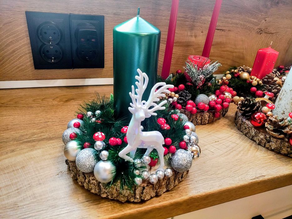 Ръчно изработени коледни свещници