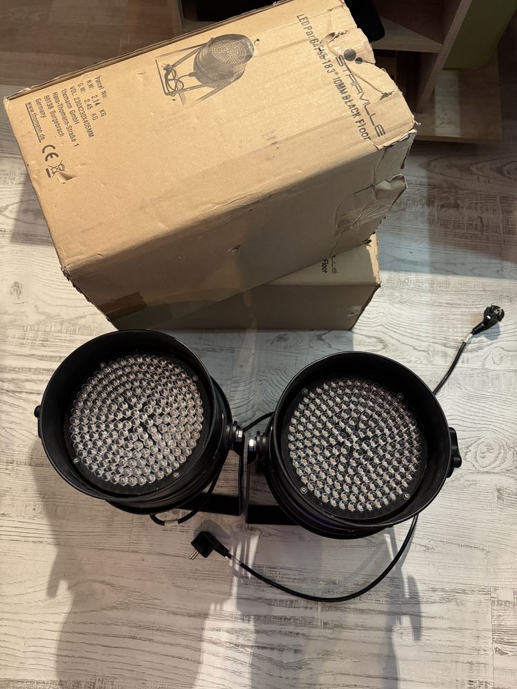 Pereche Stairville Led Par 64 DMX 10mm Black Floor