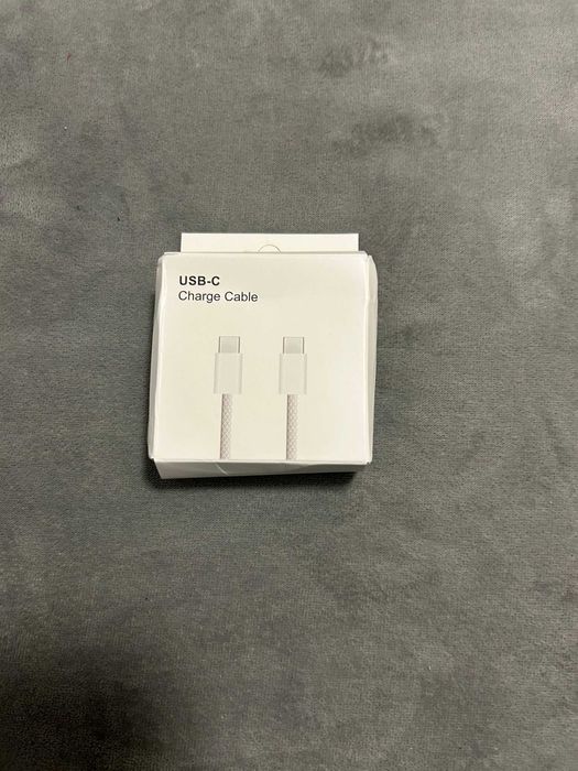 Cablu USB-C braided 1m–Fast Charge–Alb, Nou–Compatibil iPhone, Samsung