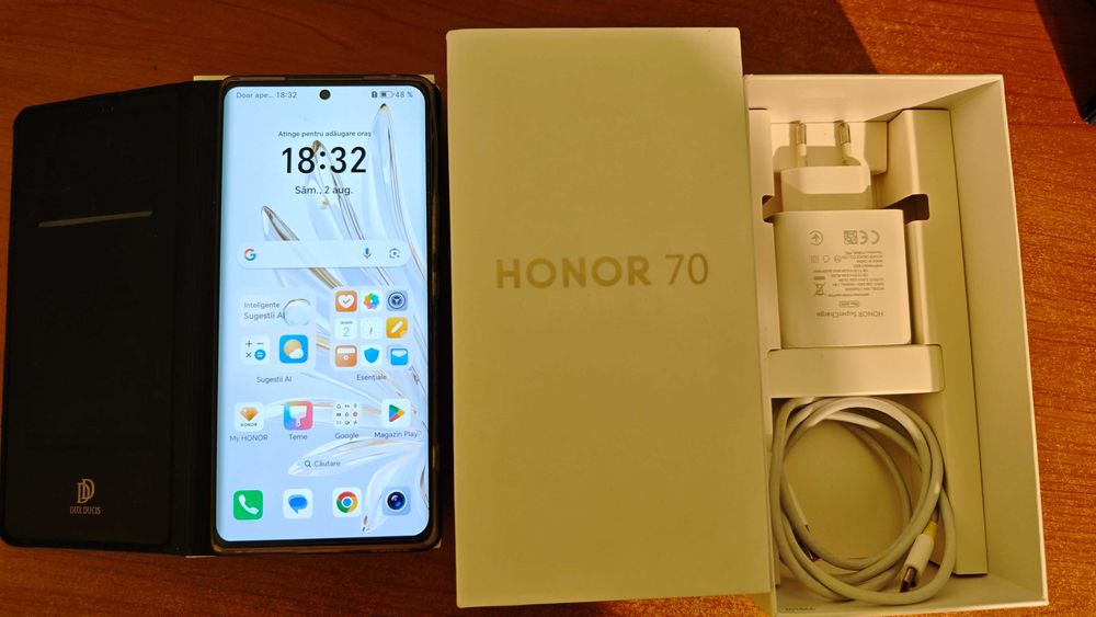 Telefon Honor 70, Dual SIM, 8GB RAM, 256GB, 5G, Crystal Silver