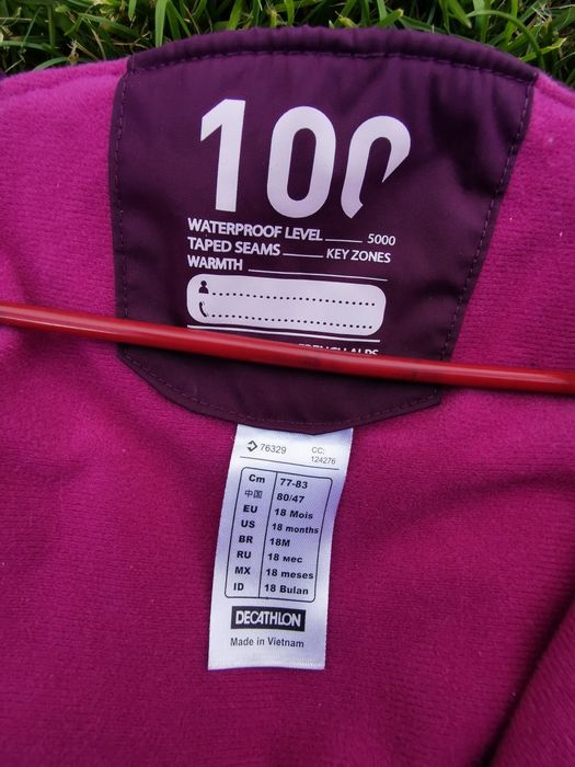 Salopetă impermeabilă iarnă/zăpadă fete, mărimea 80, 18 luni