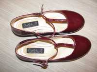 Pantofi lac grena Mussette (Crist Helen), 17,5 cm in interior