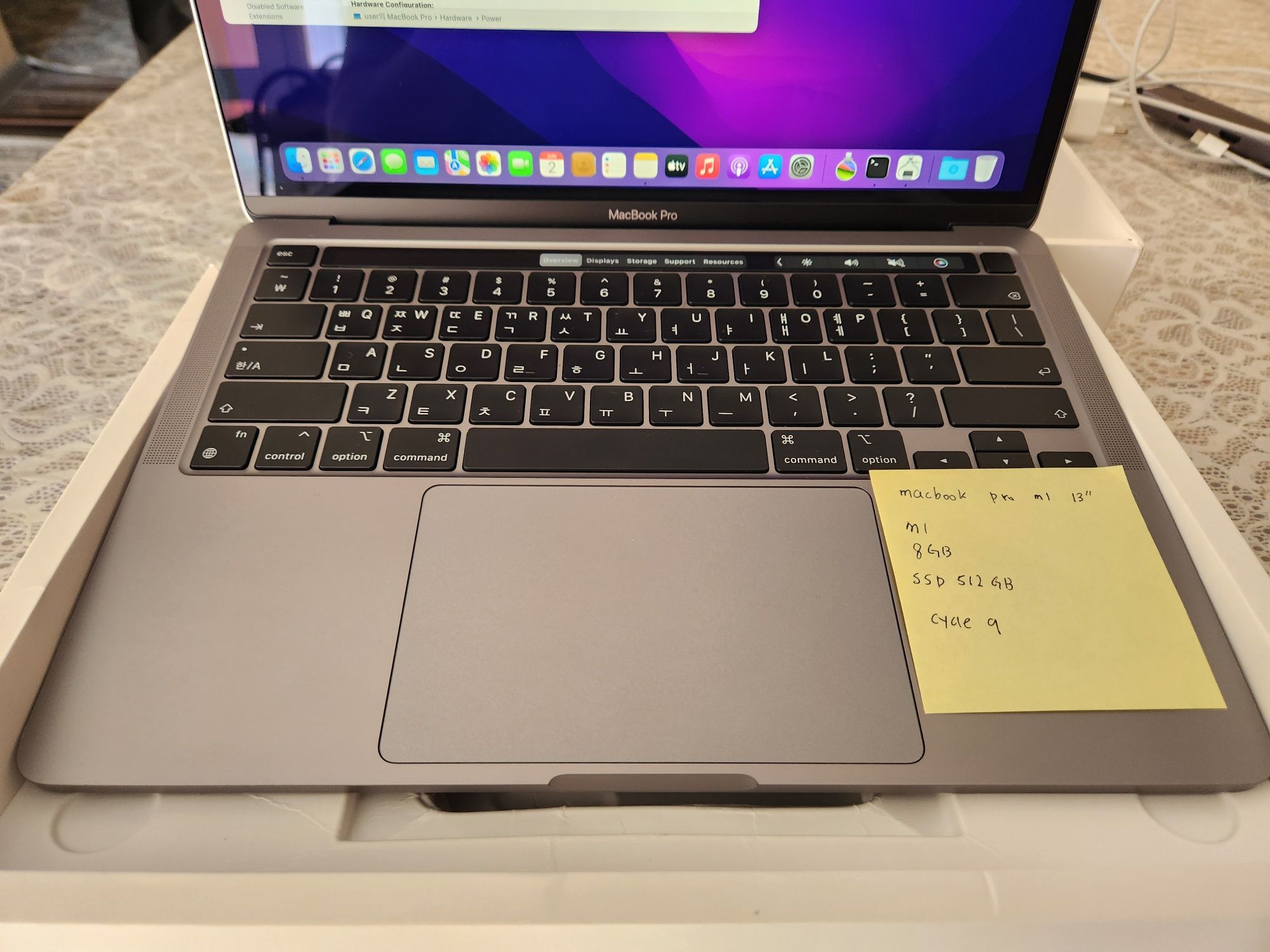 MacBook pro m1 8gb 512gb 100%