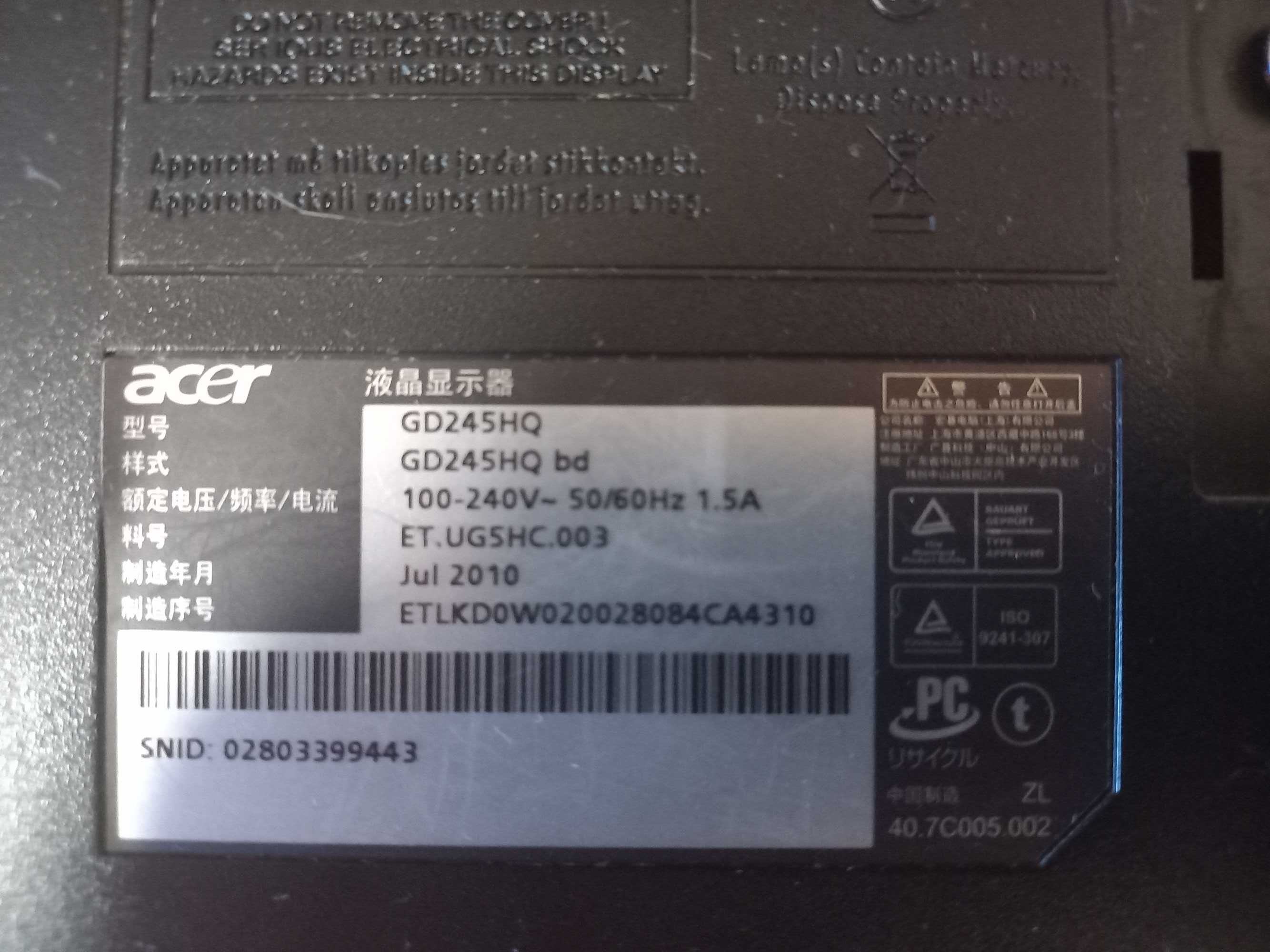 Монитор Acer GD245HQ bid