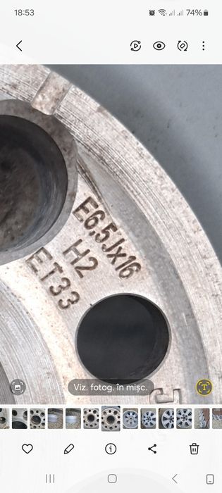 Rezerva Janta  Audi ,Seat, VW  Turan Pasat R16  5x112/6,5J ET 33