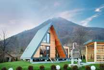 Cabane stil A-Frame, Foisoare, Terase si Casa din structura de lemn