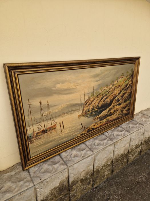 Страхотна антикварна майсторска картина масло върху платно