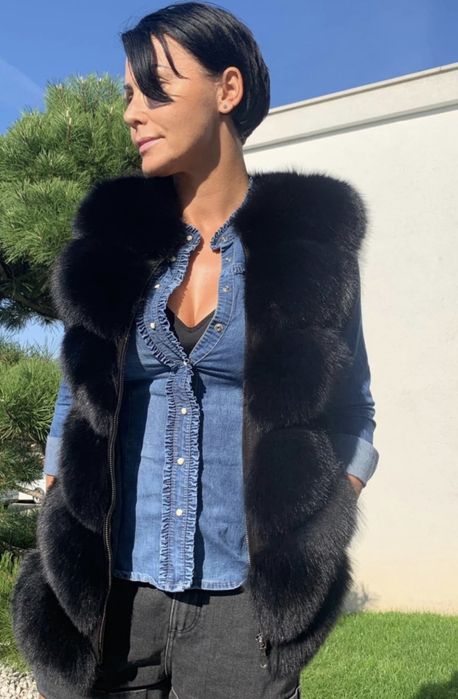 Vesta blana naturala vulpe