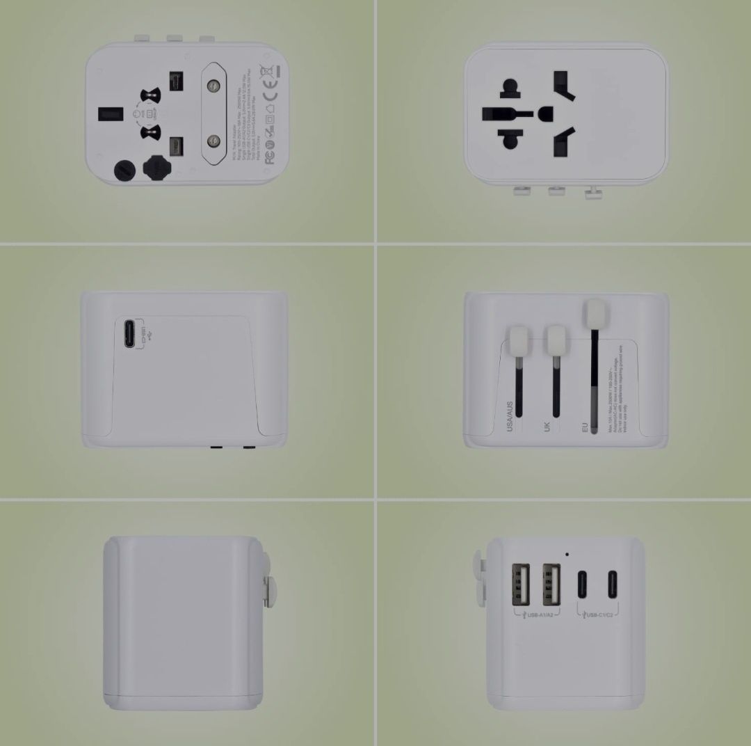 Универсален пътен адаптер WELLY C 2 USB-А и 3 USB-C порта